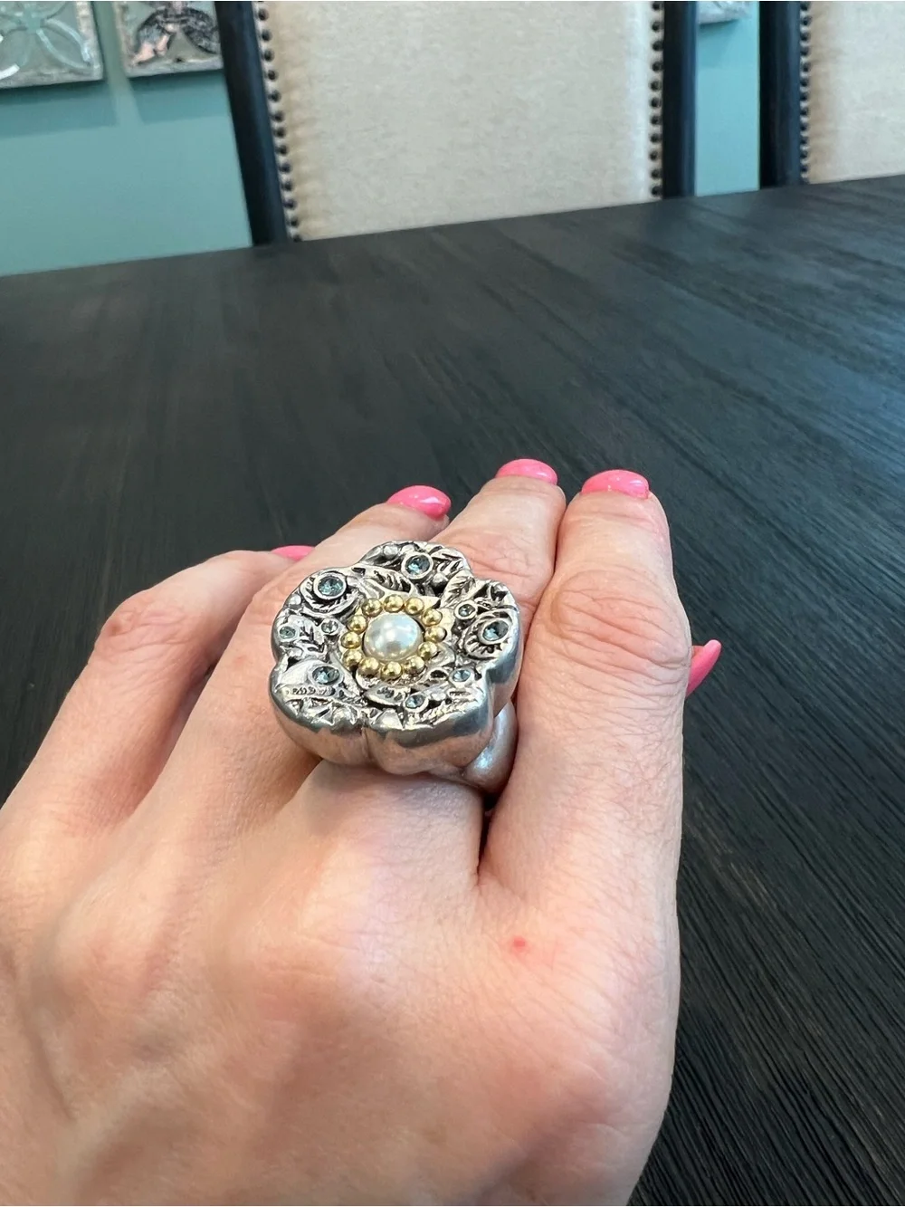NWT Coach Tea Rose Ring Size 6